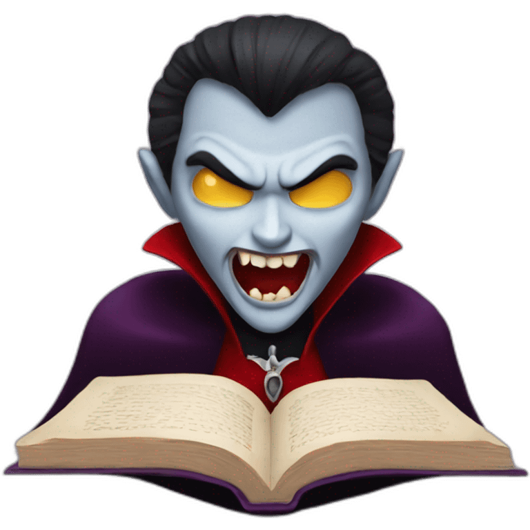 A vampire reading a book emoji