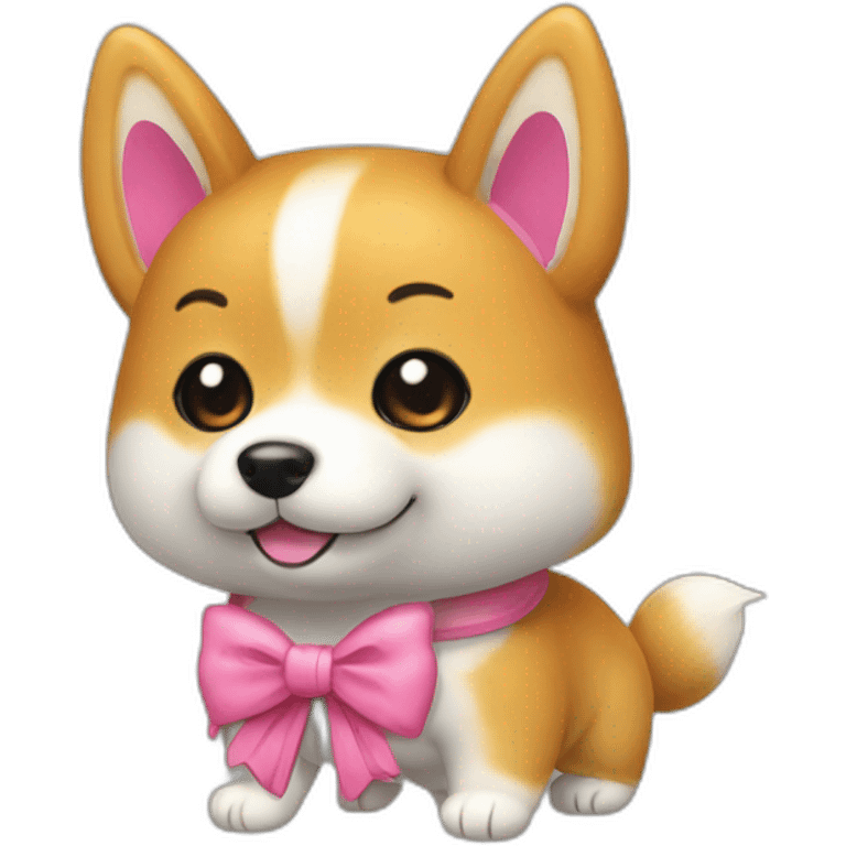 Shiba inu hello kitty style with the bow on uts ear emoji