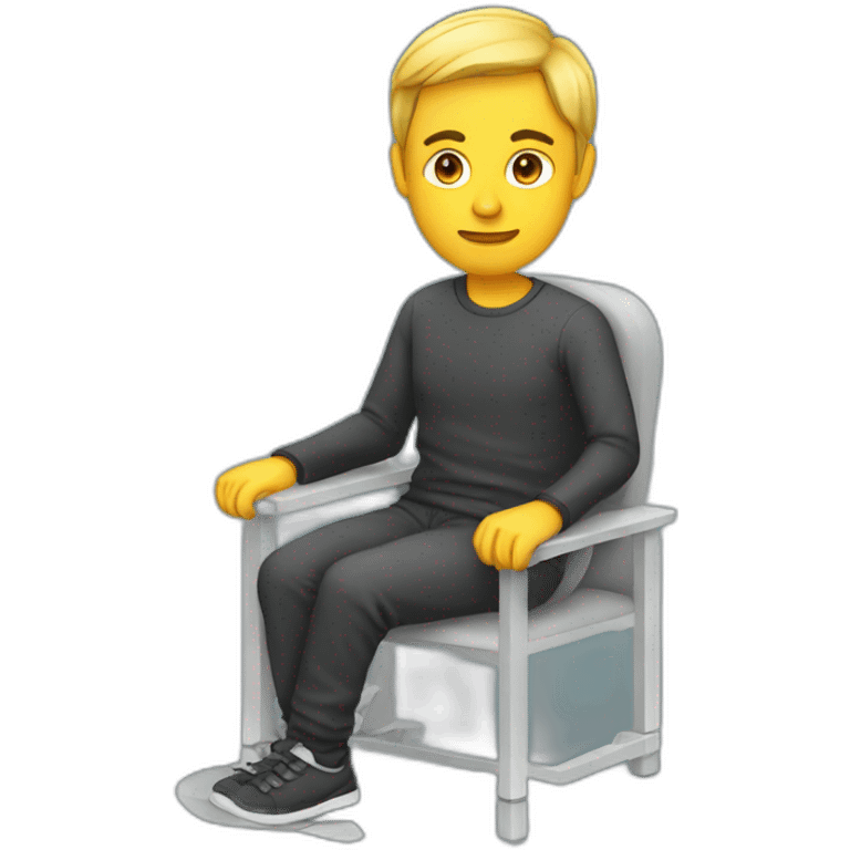 programmer with broken leg in cast emoji