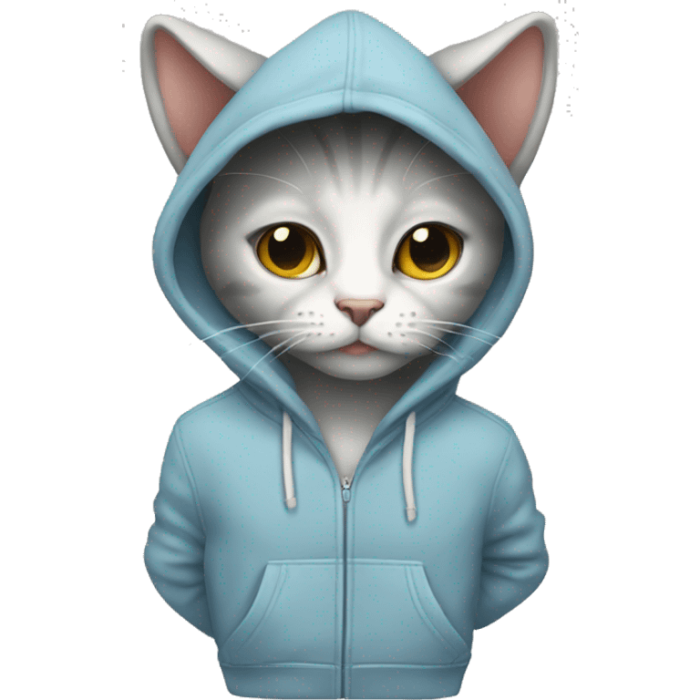 Cat with hoody emoji