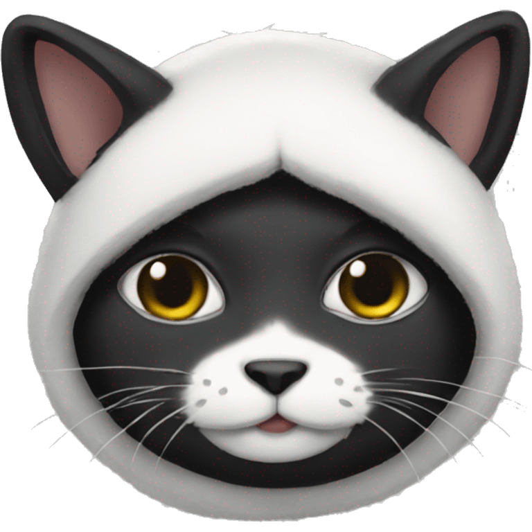 Cat with panda suit emoji