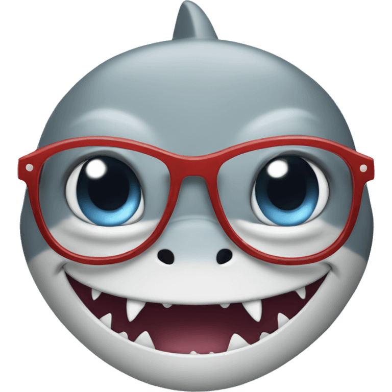 Shark with glasses and funny face emoji