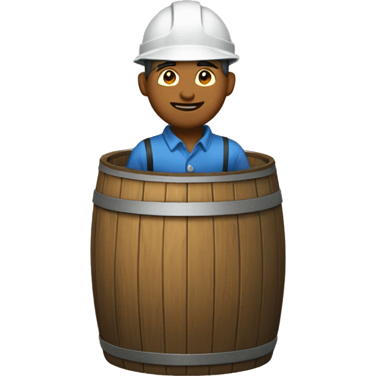 engineer in a wooden barrel emoji