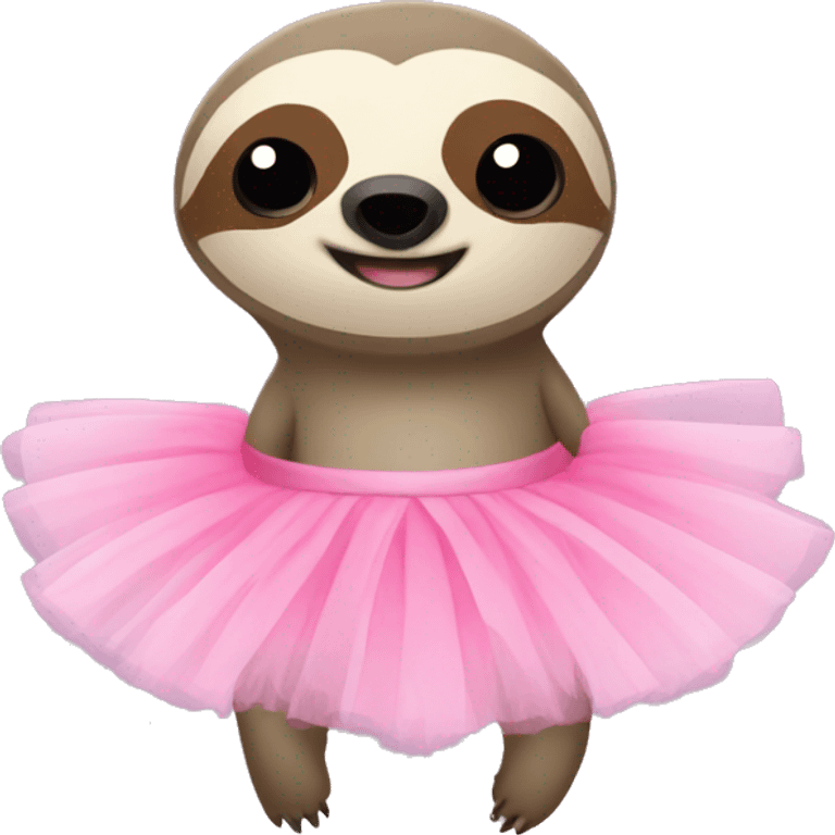 Sloth wearing a tutu and a pink bow emoji