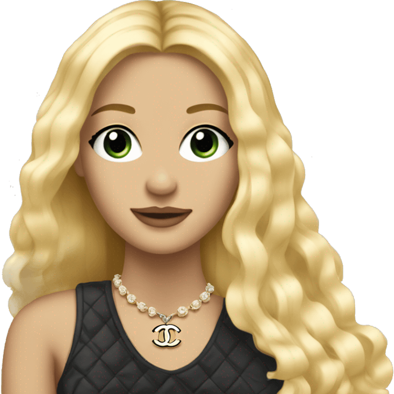 A pretty blonde girl with Chanel and long hair emoji