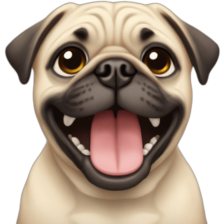 Happy young pug emoji