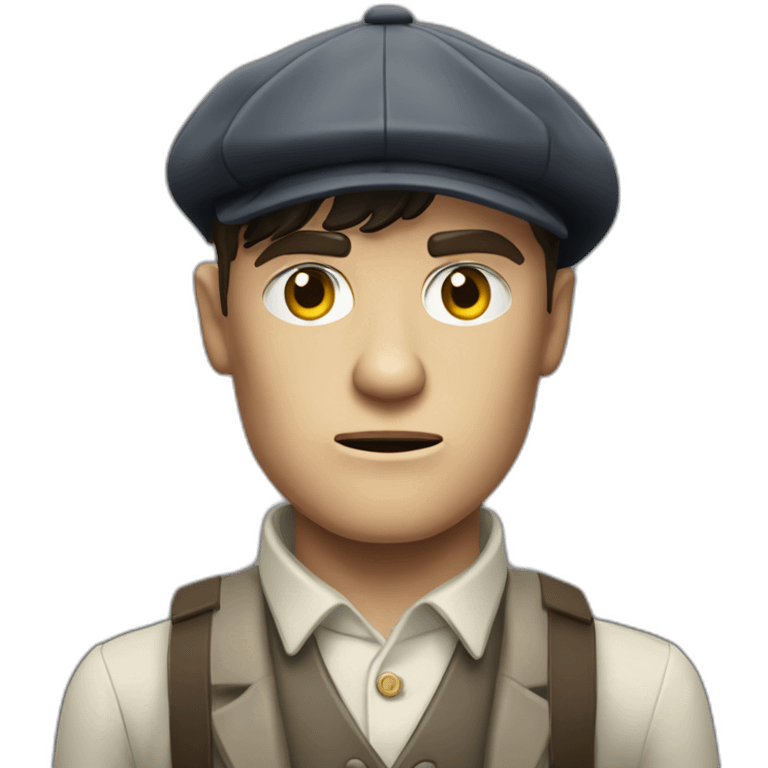 Angry Tommy Shelby with newsboy cap emoji