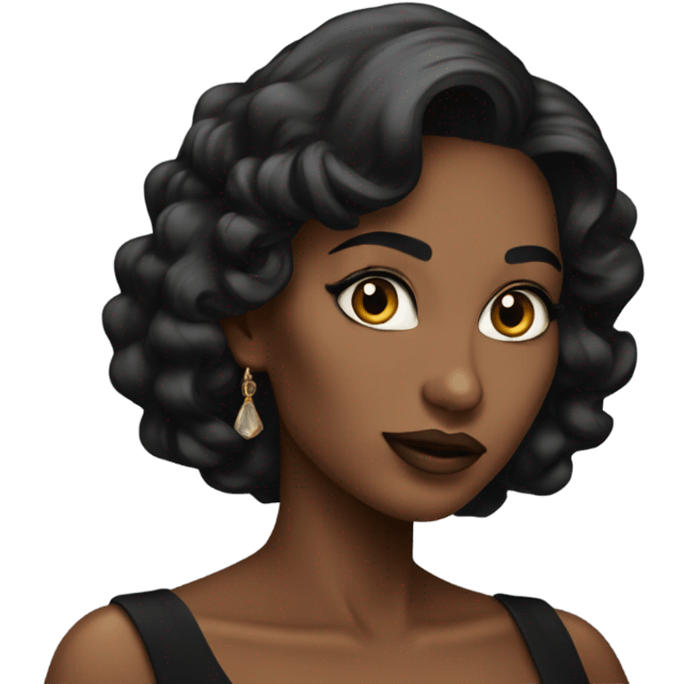 sultry elegance in black dress emoji