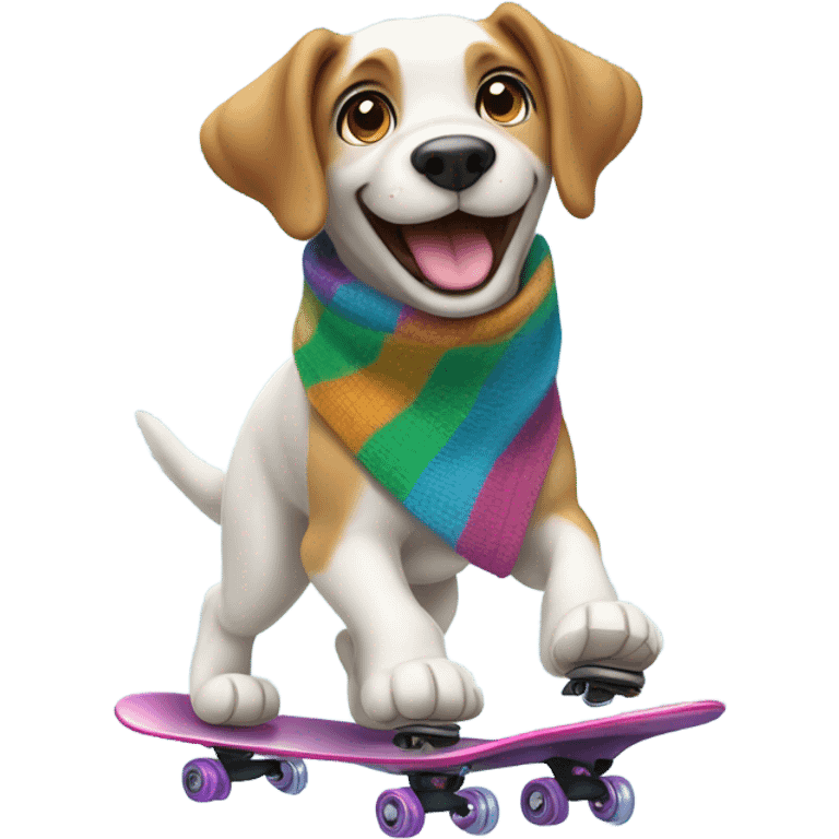 Dog ice skating emoji