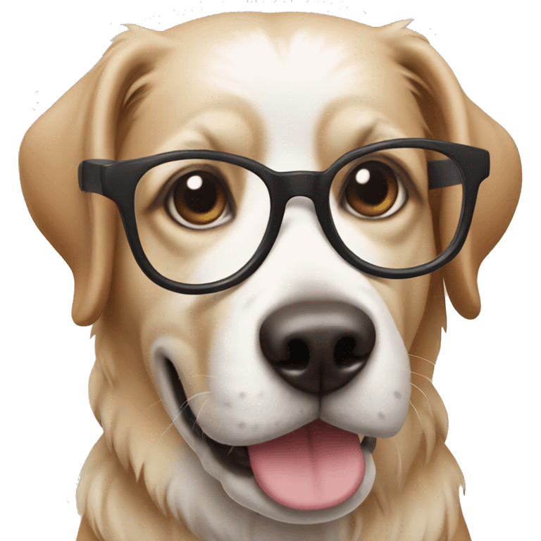 Dog wearing glasses emoji