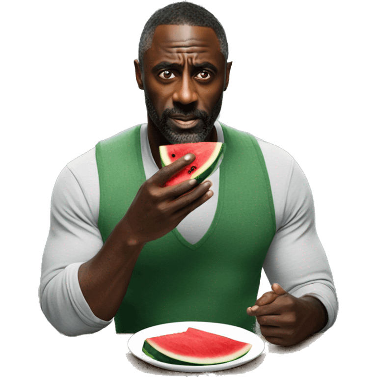 idris elba eating watermelon emoji