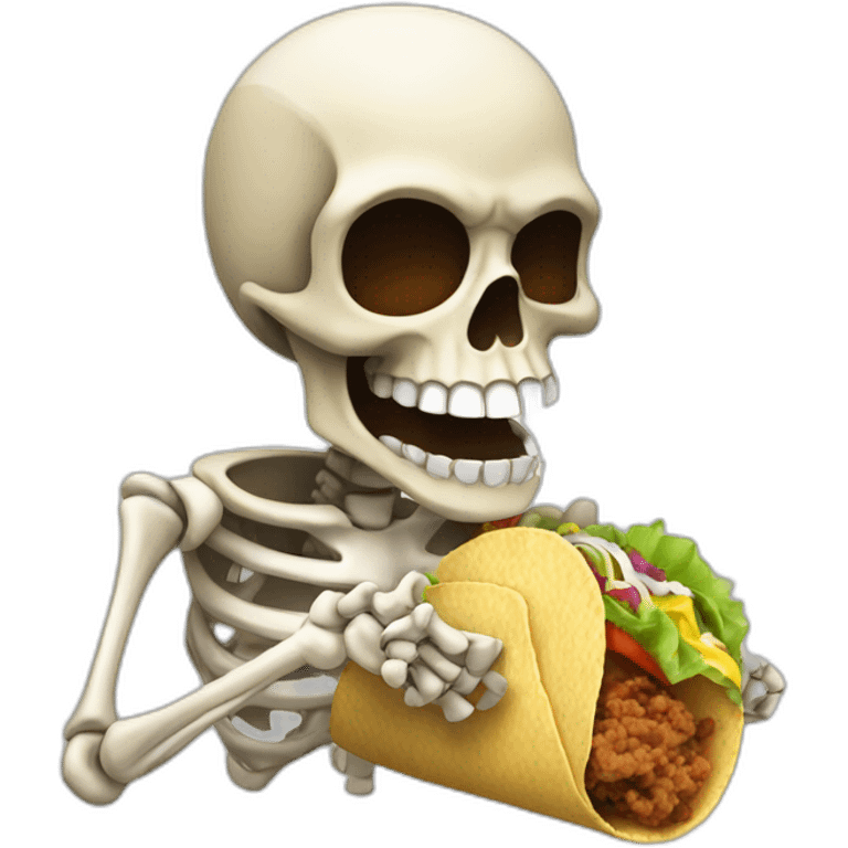 A skeleton eating a taco  emoji