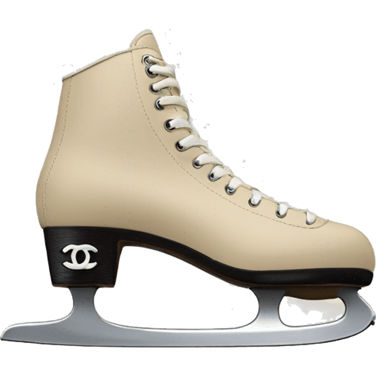 Chanel logo Figure skates beige emoji