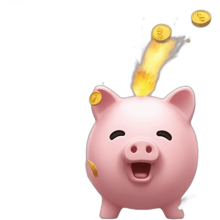 Piggy bank exploding emoji