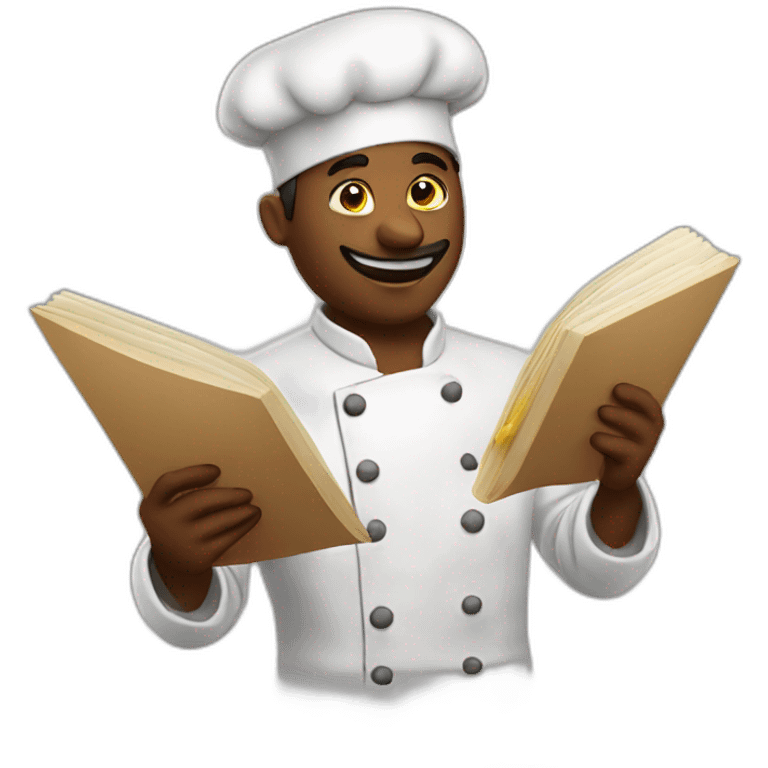 chef reading recipe book emoji