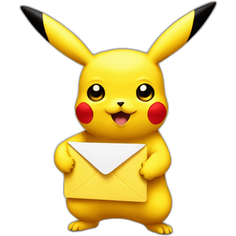 Pikachu with an Email emoji