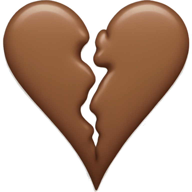 brown pastel heart two halves emoji