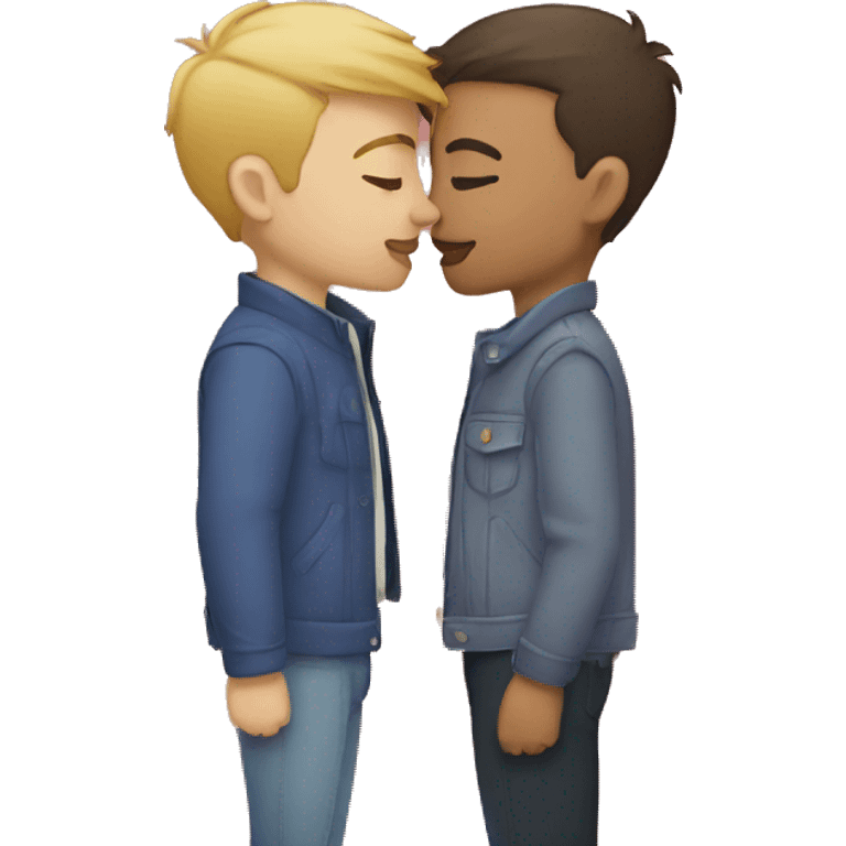 Gay couple kissing emoji