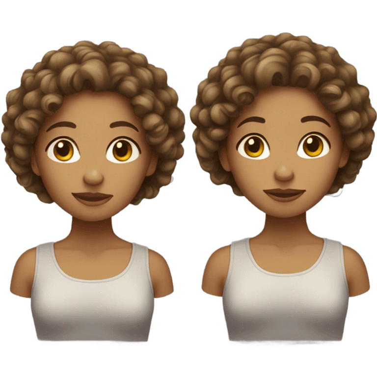 Light skinned girl with curly brown hair emoji