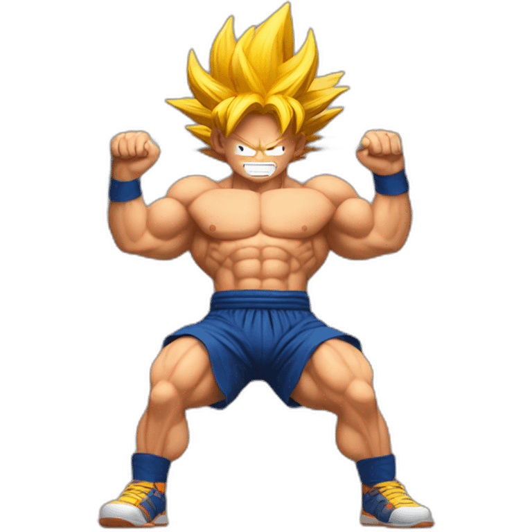 Goku lifting weights emoji