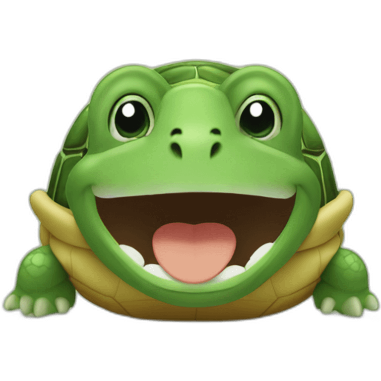 Turtle with laugh emoji