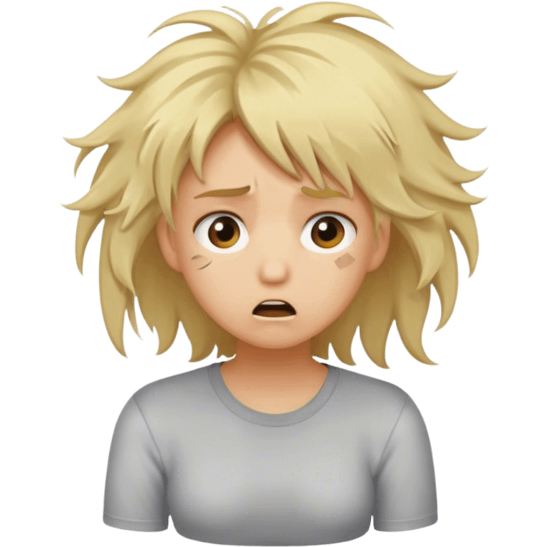 Stressed blond girl emoji