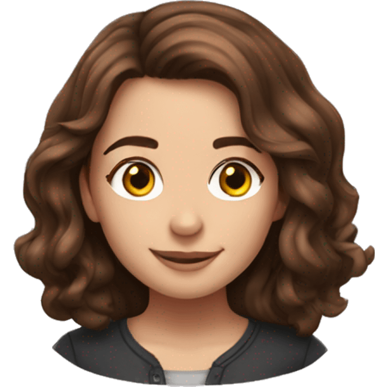 a pretty girl with medium brown hair read Harry Potter  emoji