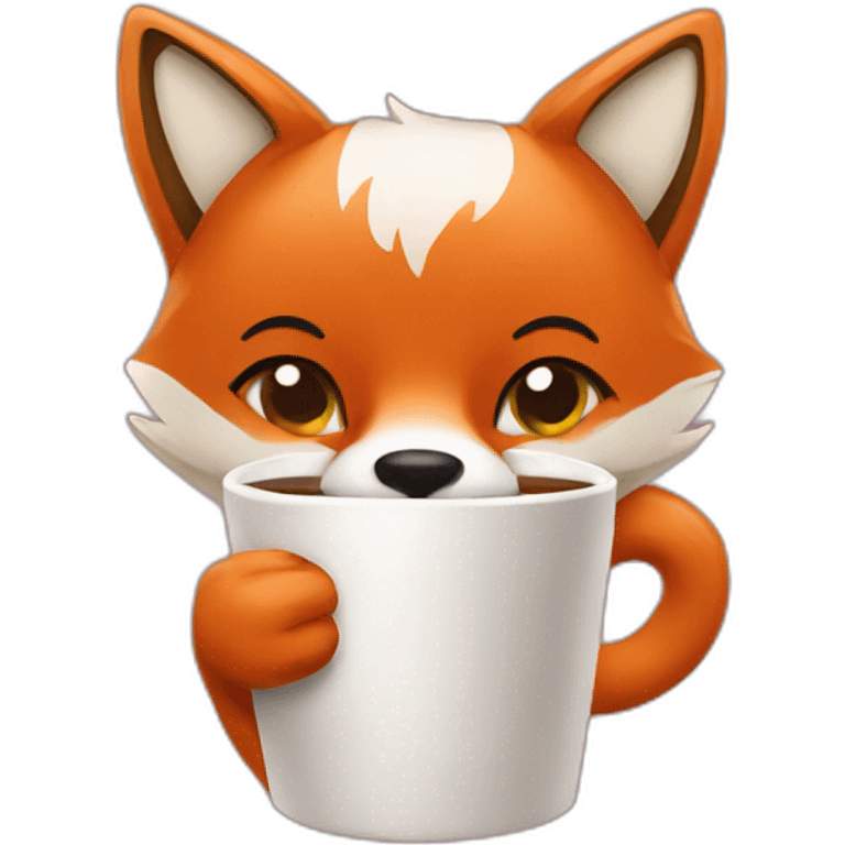 Fox drinking coffee emoji