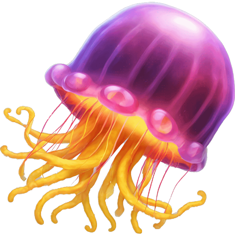 Jellyfish with hombre red to yellow lightning tentacles  emoji