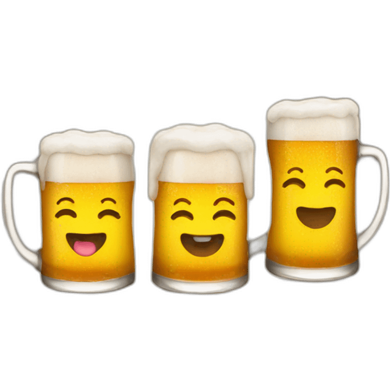 Three smiling beers emojis emoji