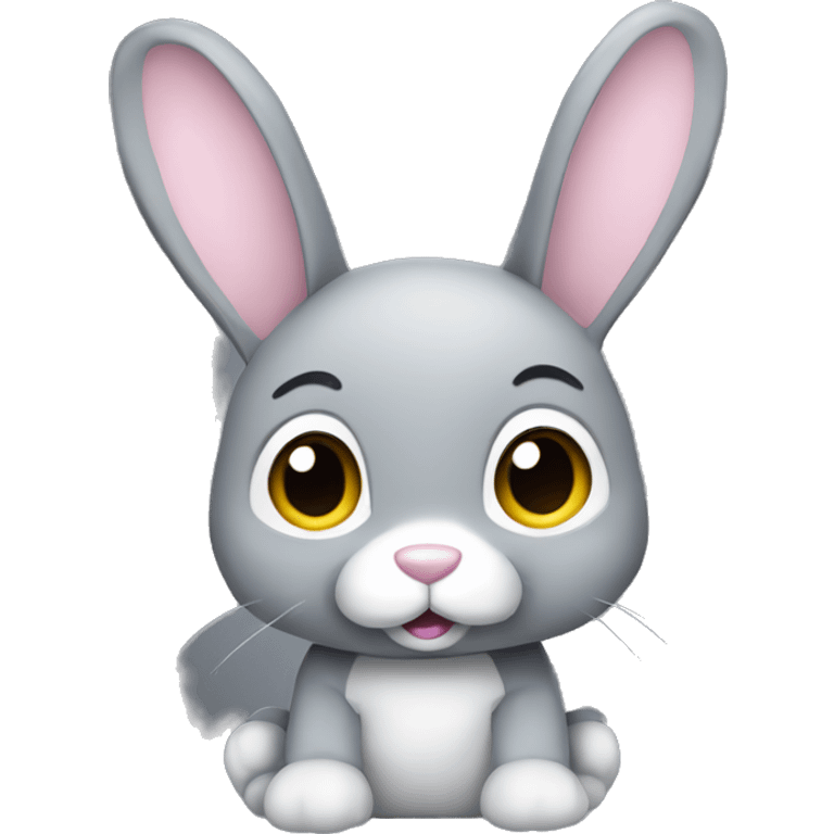 grey bunny stuffed animal emoji