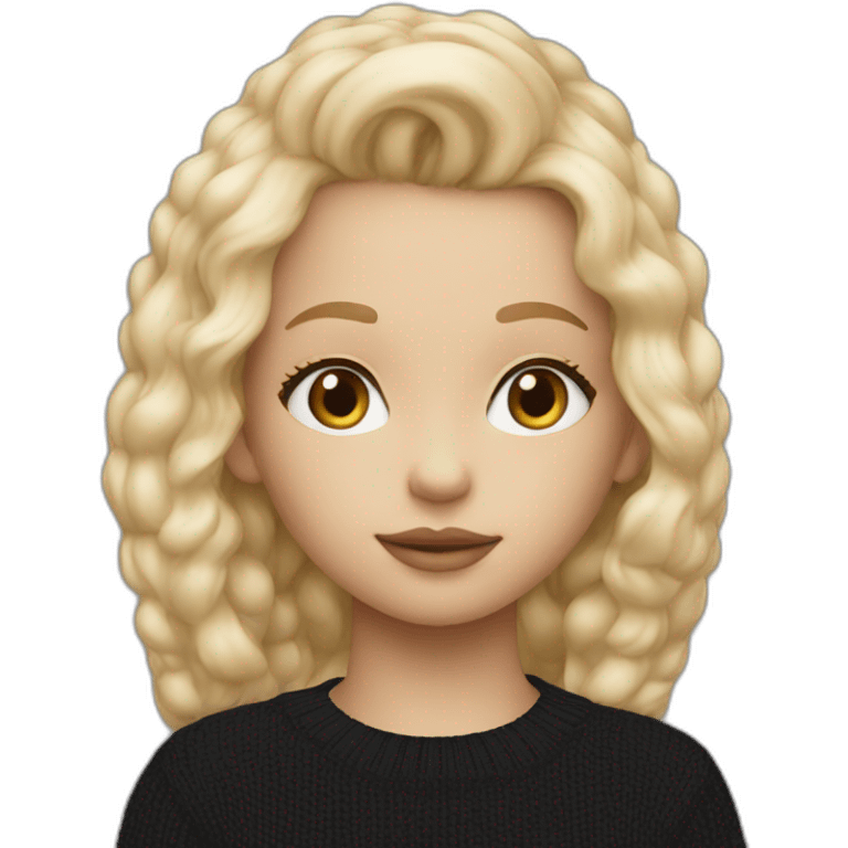 Blond girl in black Calvin Klein sweater emoji