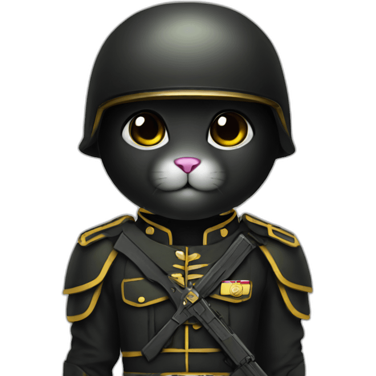 Black bunny soldier emoji