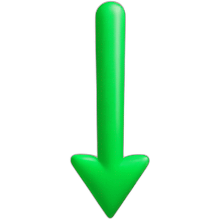 Arrow pointing downwards shaped like a green ballon emoji