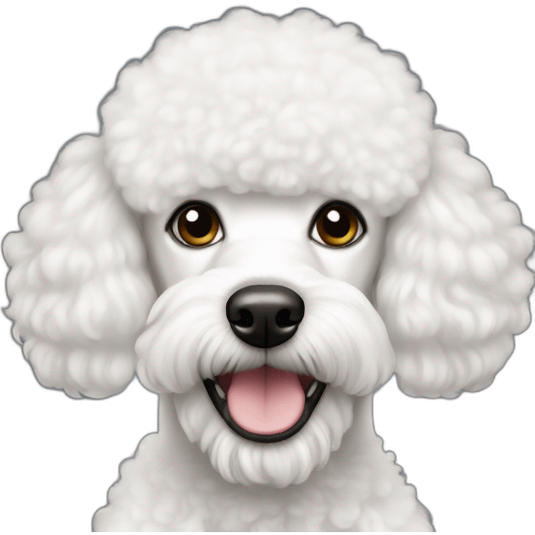 White poodle with dark afro emoji