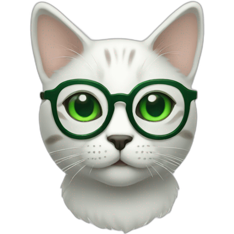 Cat with green glasses emoji