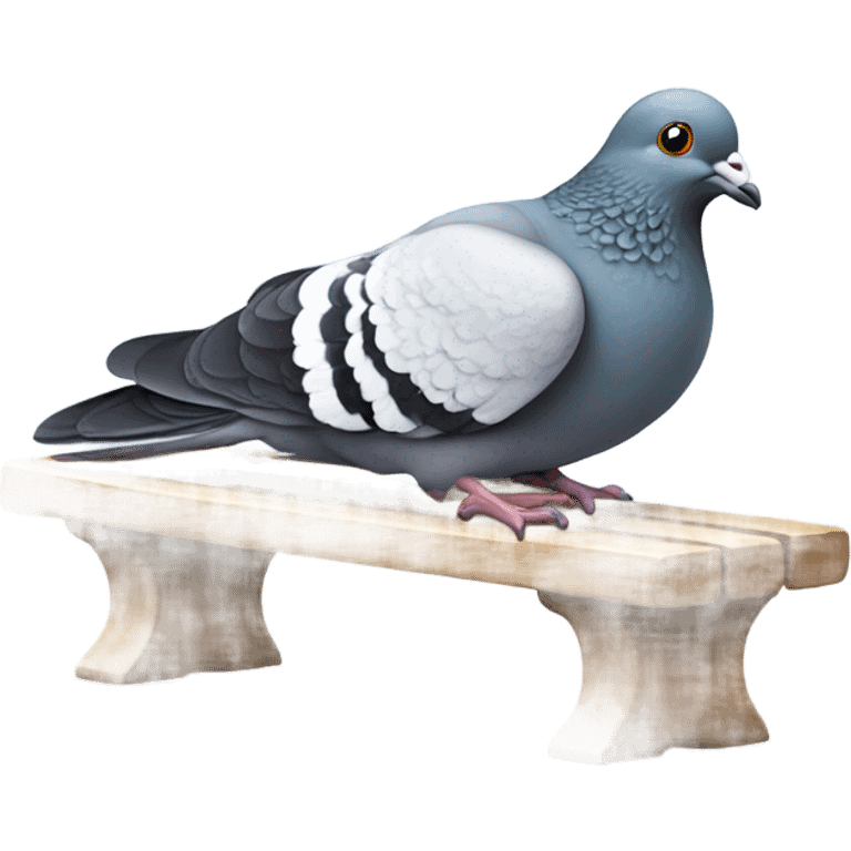 A pigeon sitting on a bench, hitting its knee with its wing, laughing to tears with water dripping from its eyes. emoji