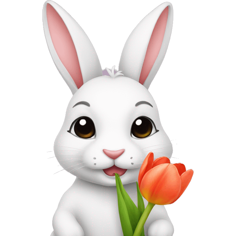 Rabbit with a tulip emoji