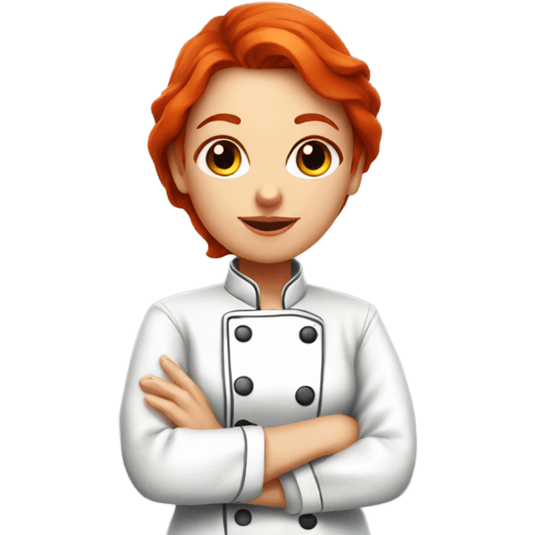 Chef's kiss red headed female chef emoji