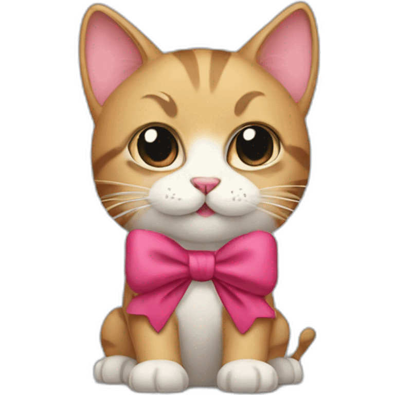 Cat with bow on emoji