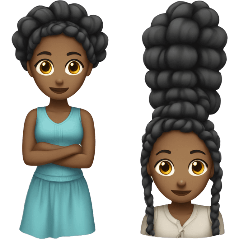 Black girl with braids standing  emoji