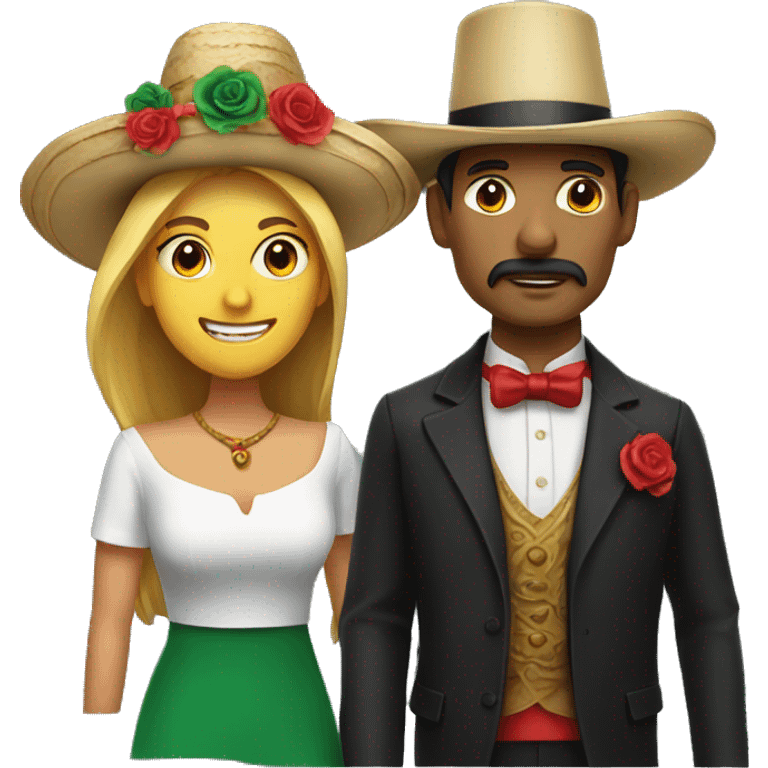 A man and a woman with a Mexican tophat emoji