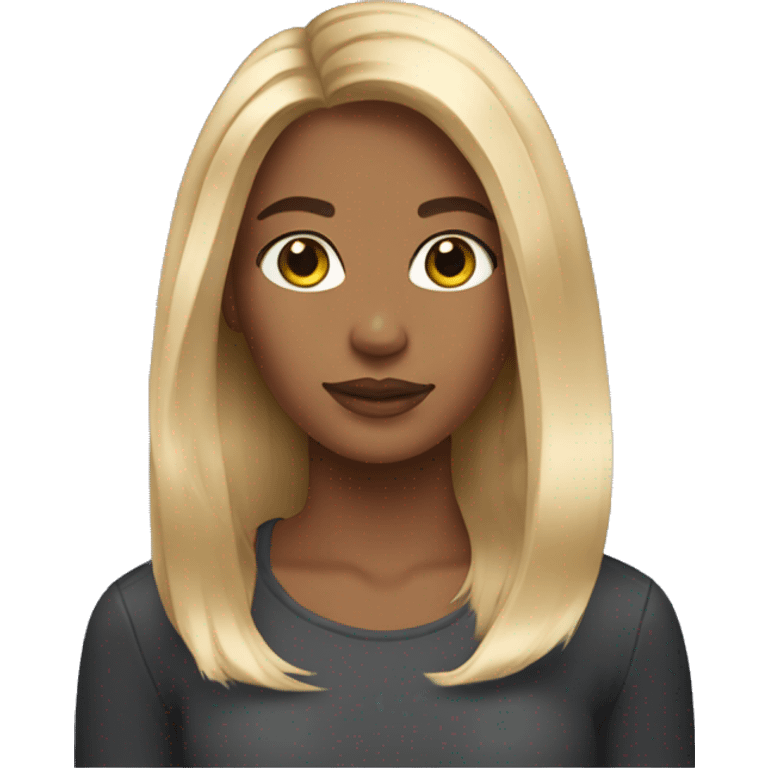 A girl with belayage blonde  emoji