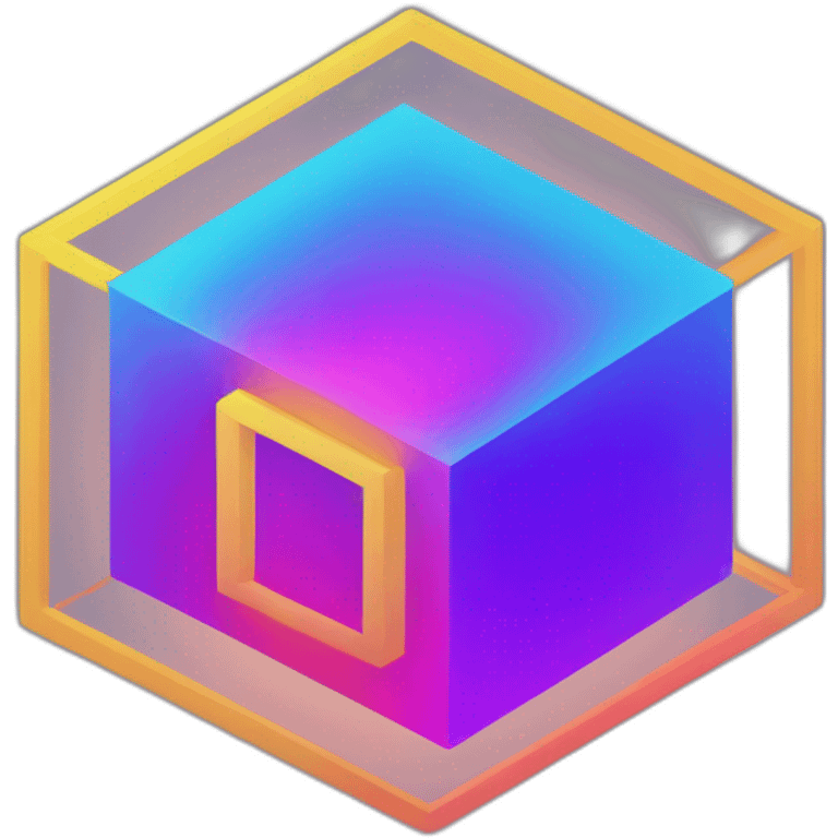 4d tesseract gradient logo hd emoji