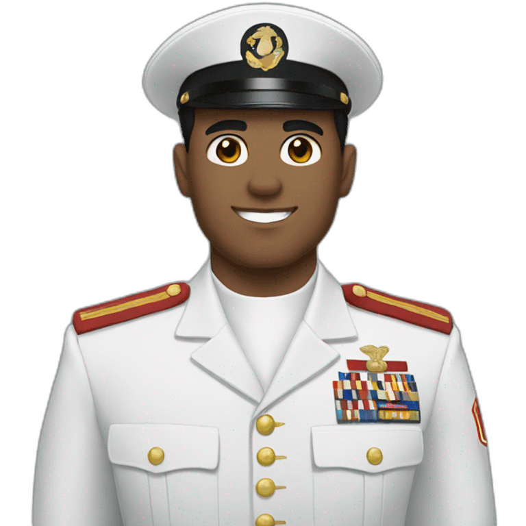 Man with black hair marine corps uniform emoji