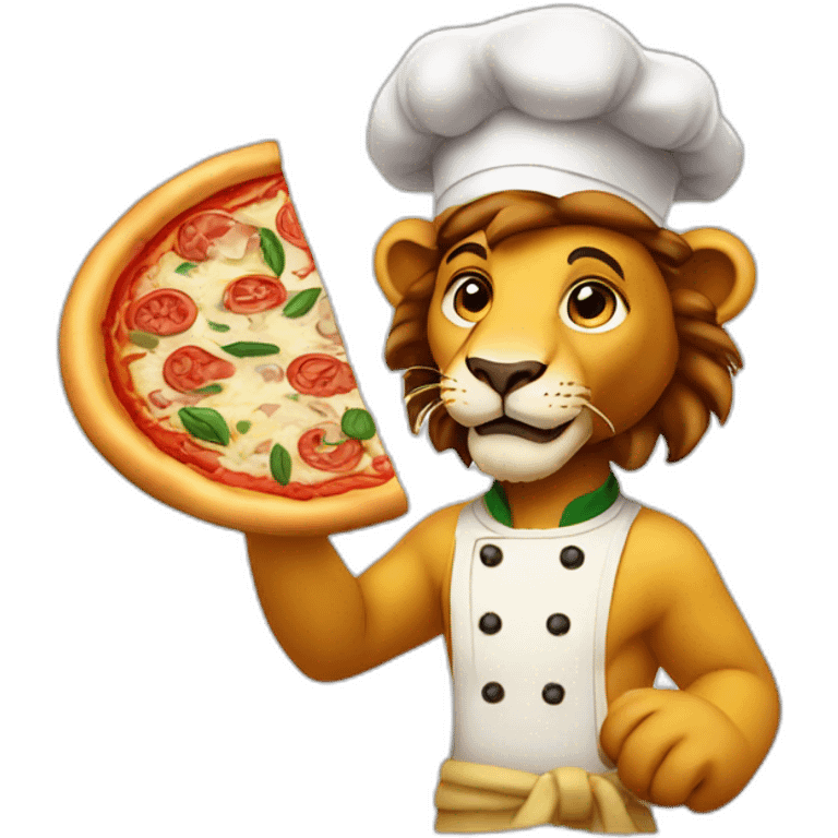 lion cook new year pizza emoji