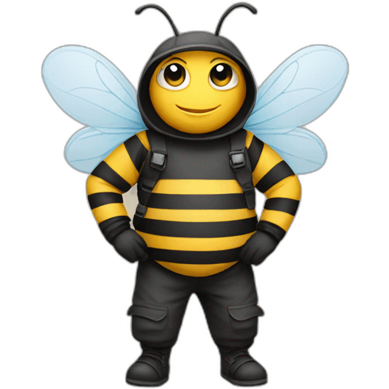 A bee wearing trousers emoji