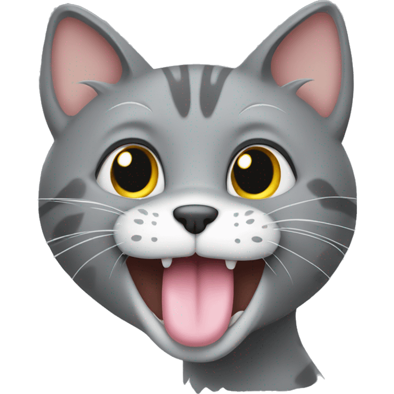 grey cat licking its paw emoji