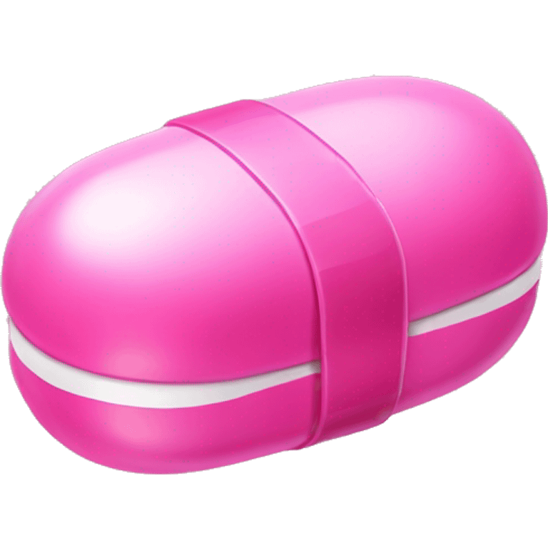 pink candy pill with stamp emoji