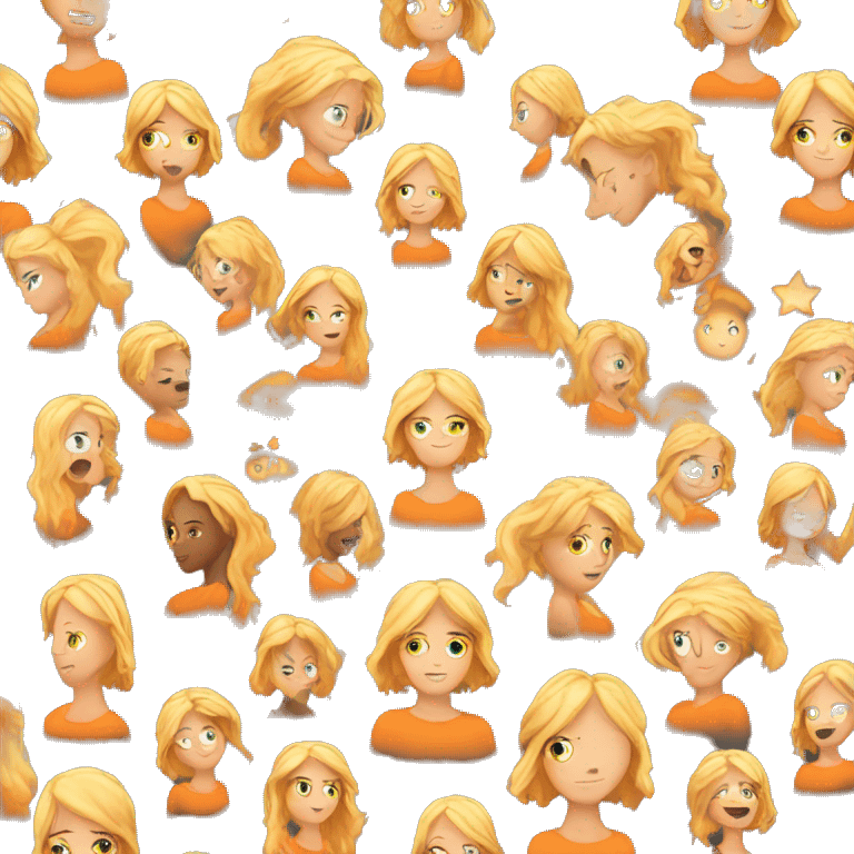 blonde girl with orange aura around her emoji